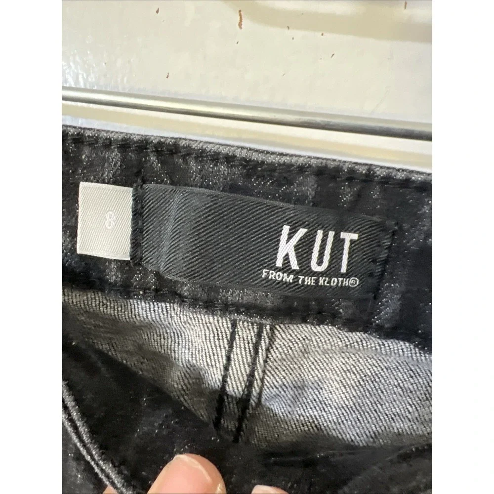 Kut From The Kloth Rachael Fab Ab Raw Hem High Rise Mom Jeans Sz‎ 8 Black - Picture 2 of 7